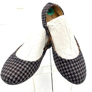 Lucky Brand Plaid Flats Black Gray Shoes Size 8
